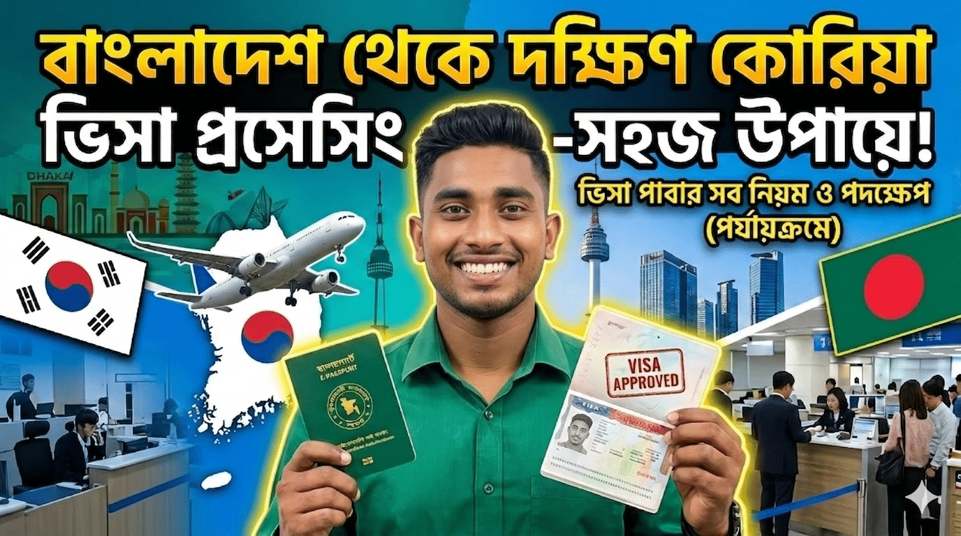 সরকারি দক্ষিণ কোরিয়া যাবার নিয়ম ভিসা প্রসেসিং