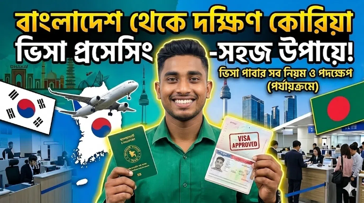 সরকারি দক্ষিণ কোরিয়া যাবার নিয়ম ভিসা প্রসেসিং